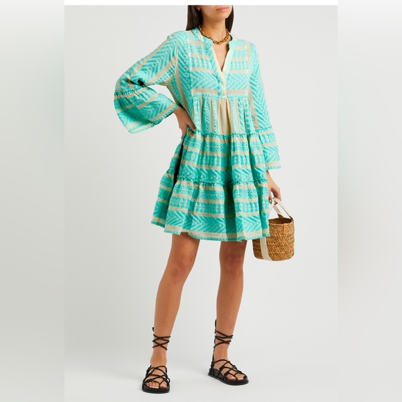 Devotion Twins Embroidered Ella Tunic Dress Green Size XS NWT - Picture 2 of 9